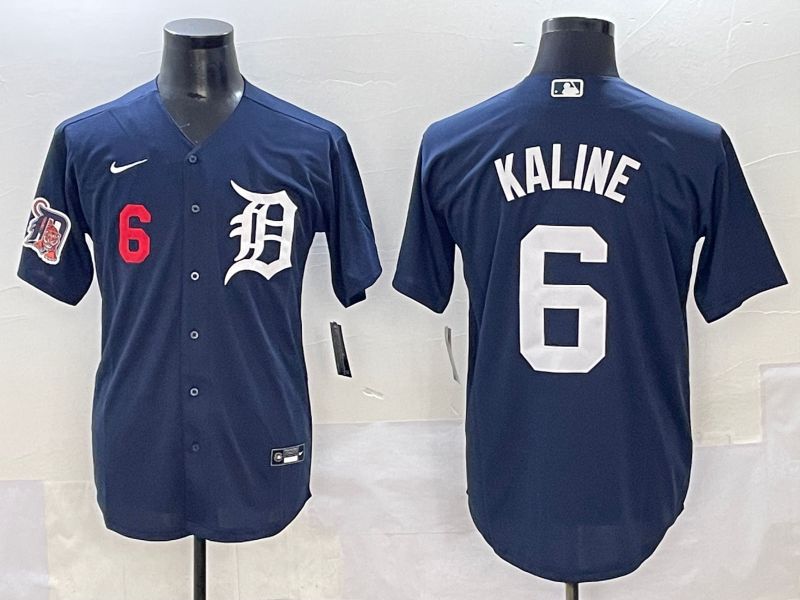 Men 2025 Detroit Tigers 6 Kaline Dark Blue Game Nike MLB Jersey style 3